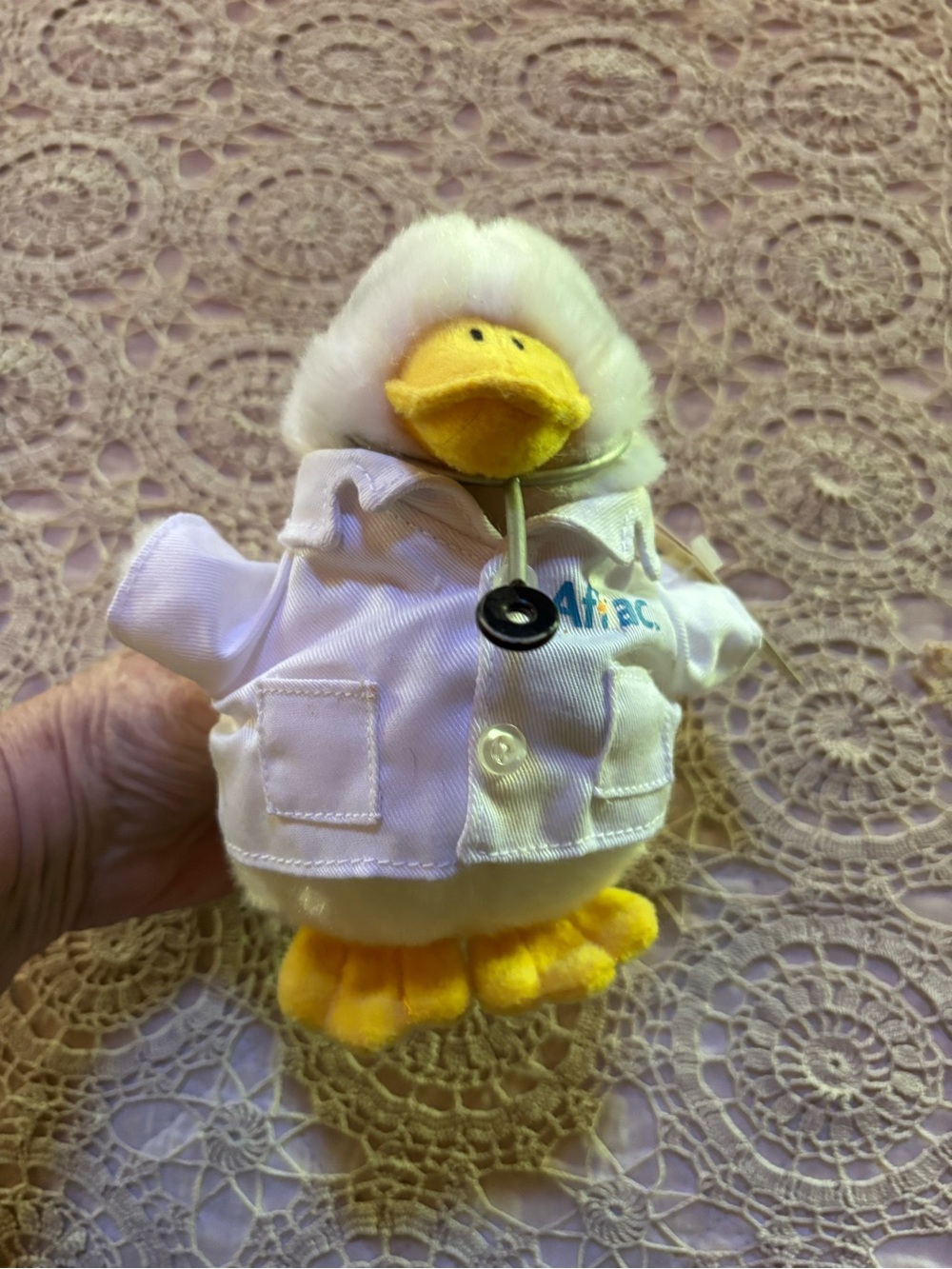Aflac Duck Doctor/Nurse Lab Coat & Stethoscope Talking Plush WORKS NWT